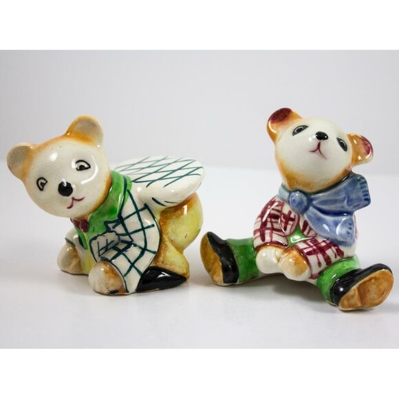 Vintage Hand Painted Ceramic Japan Leapers Bears Salt & Pepper Set - Picture 2 of 7